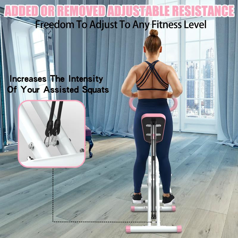 Squat Machine with 330 LB Max Weight Capacity for Home Gym Squat Assist Trainer Rowing Machine for Full Body Workout