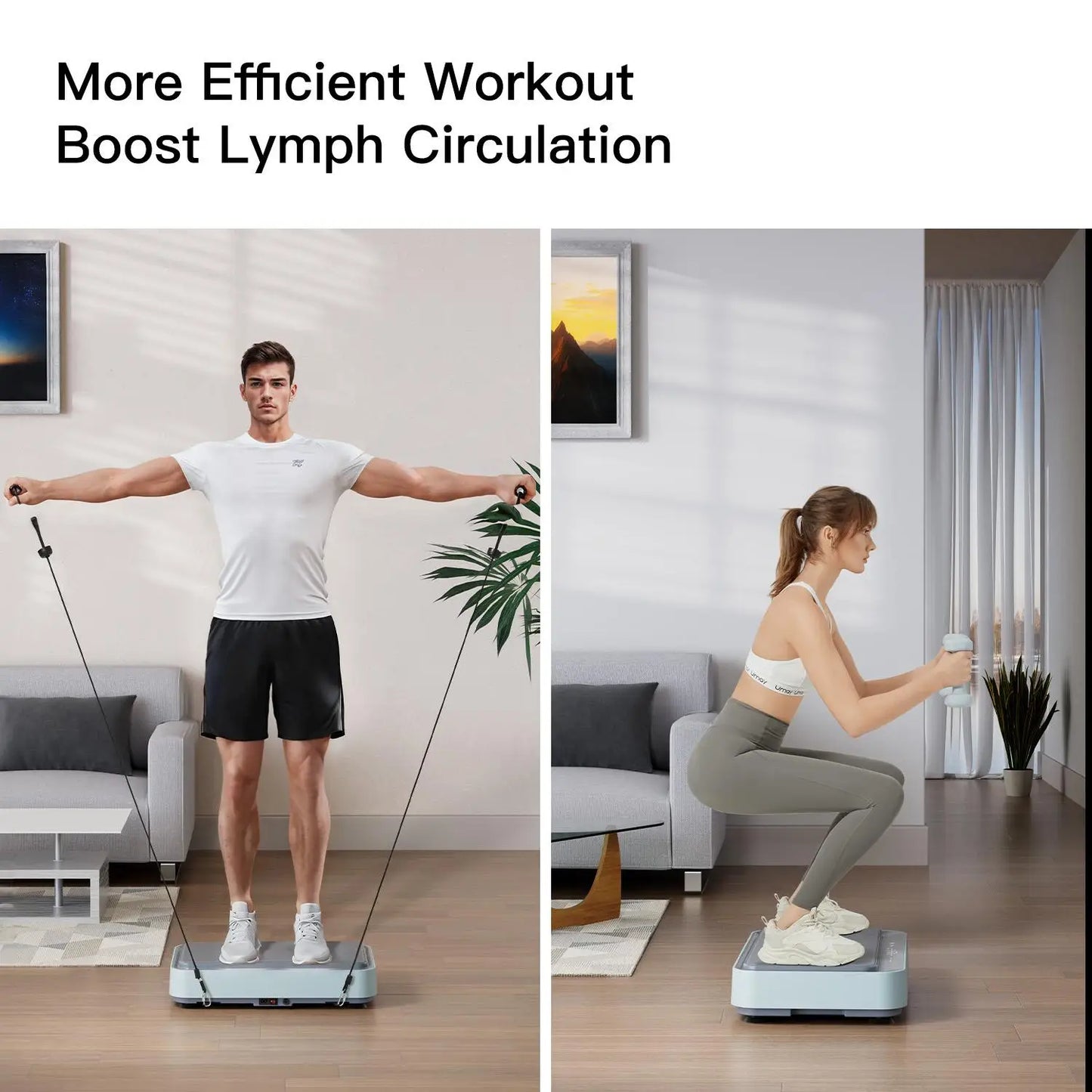 UMAY Fitness Vibration Board Exercise Machine with Ring Band, Full Body Home Workout, Improves Blood and Lymphatic Circulation