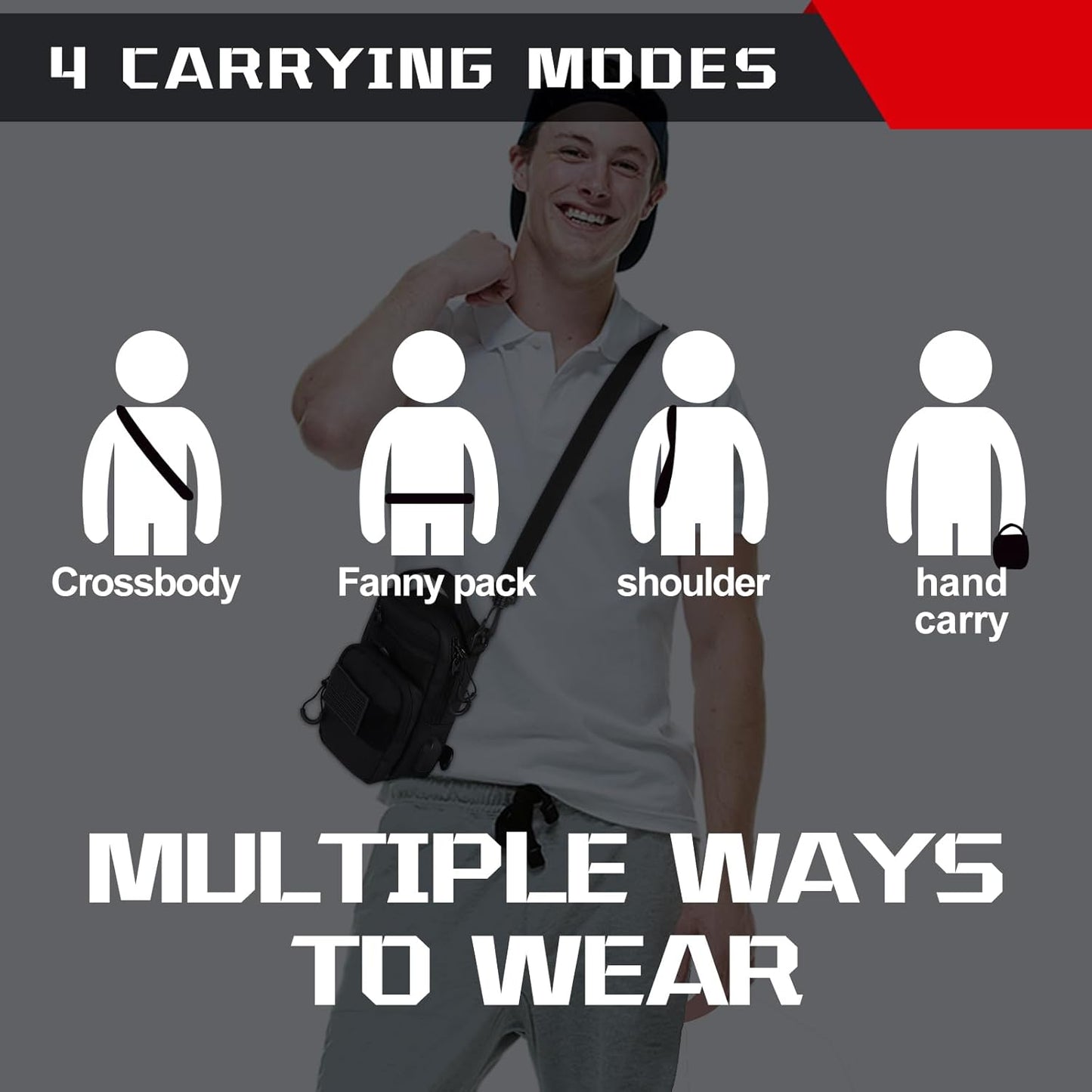 Magnetic Gym Bag, Small Gym Bag for Men & Women, Crossbody Sling Bags with Stron