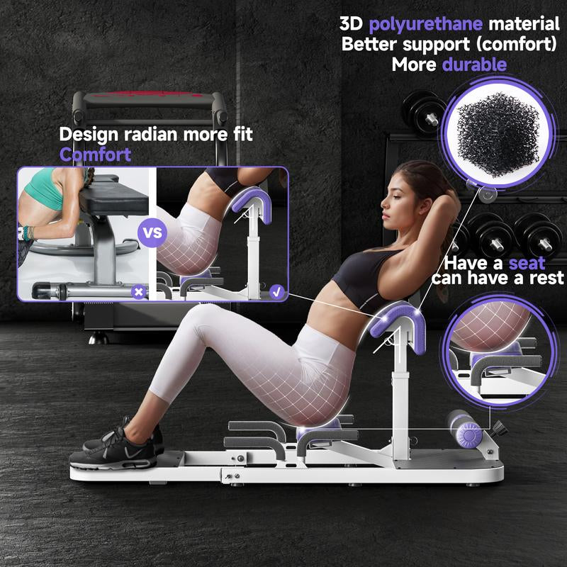 Hip Thrust Machine with High Resistance and Protectors Pad - 3D High Density Polyurethane Cushion - Premium Squat for at Home Gym Springtok Outdoorfun Exercise Equipment