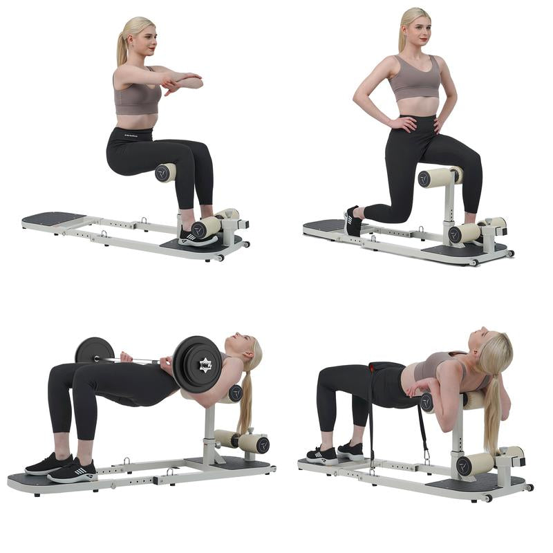 Hip Thrust Machine with High Resistance and Protectors Pad - 3D High Density Polyurethane Cushion - Premium Squat for at Home Gym Springtok Outdoorfun Exercise Equipment