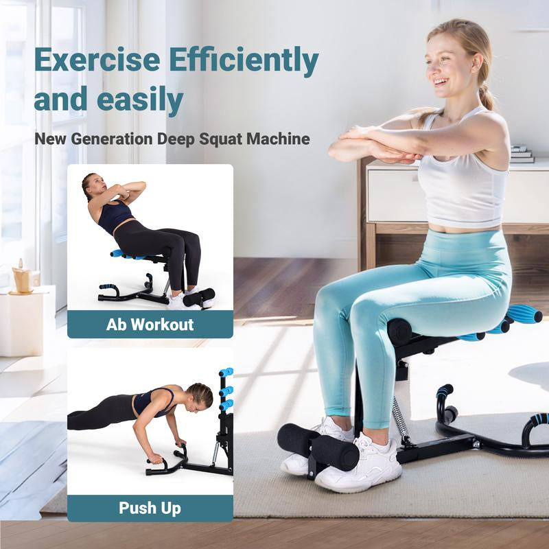 MERACH Deep Squat Machine, Adjustable Glutes Workout for Home Gym Workout Training, Sit up Machine for Abs and Muscle Building, Abdominal Bench, Push up Fitness Equipment,Dealsforyoudays