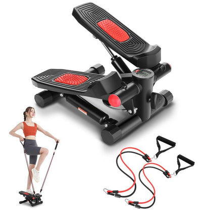 【Springtok】Ancheer Stair Steppers Mini Steppers for Exercise with Double Resistance Bands, Stepper for Home and Office/Lcd Monitor with 250LBS Loading Capacity