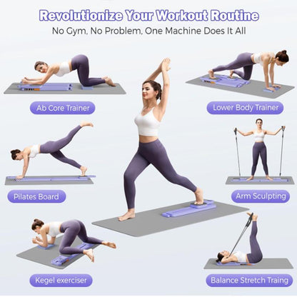 Seanleecore Pilates Reformer Board with Resistance Bands – Portable Pilates Machine, Full Body Workout for Home, Core Strengthener, Glute & Leg Toning, Dual Use, Yoga Mat Stretching Gear Training