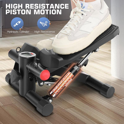【Springtok】Ancheer Stair Steppers Mini Steppers for Exercise with Double Resistance Bands, Stepper for Home and Office/Lcd Monitor with 250LBS Loading Capacity