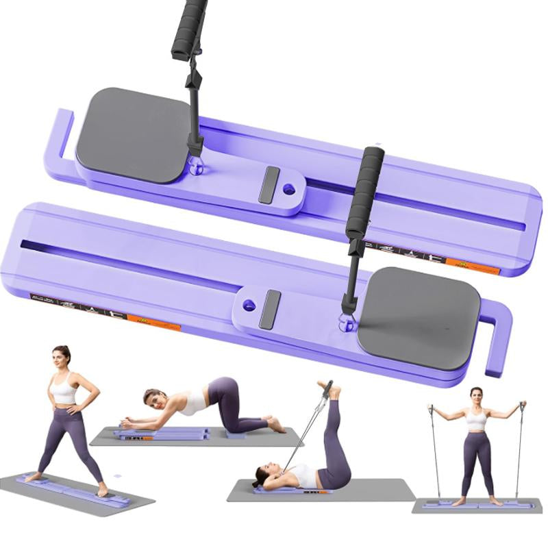 Seanleecore Pilates Reformer Board with Resistance Bands – Portable Pilates Machine, Full Body Workout for Home, Core Strengthener, Glute & Leg Toning, Dual Use, Yoga Mat Stretching Gear Training