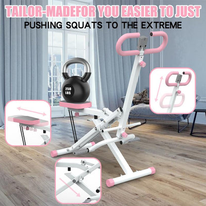 Squat Machine with 330 LB Max Weight Capacity for Home Gym Squat Assist Trainer Rowing Machine for Full Body Workout